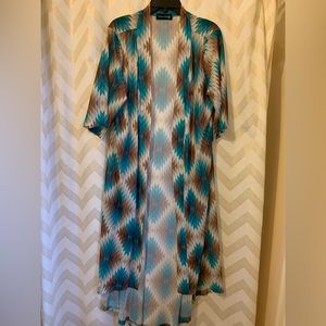 Sterling Kreek One Size Southwestern Kimono/Cardigan Sheer Aztec Duster